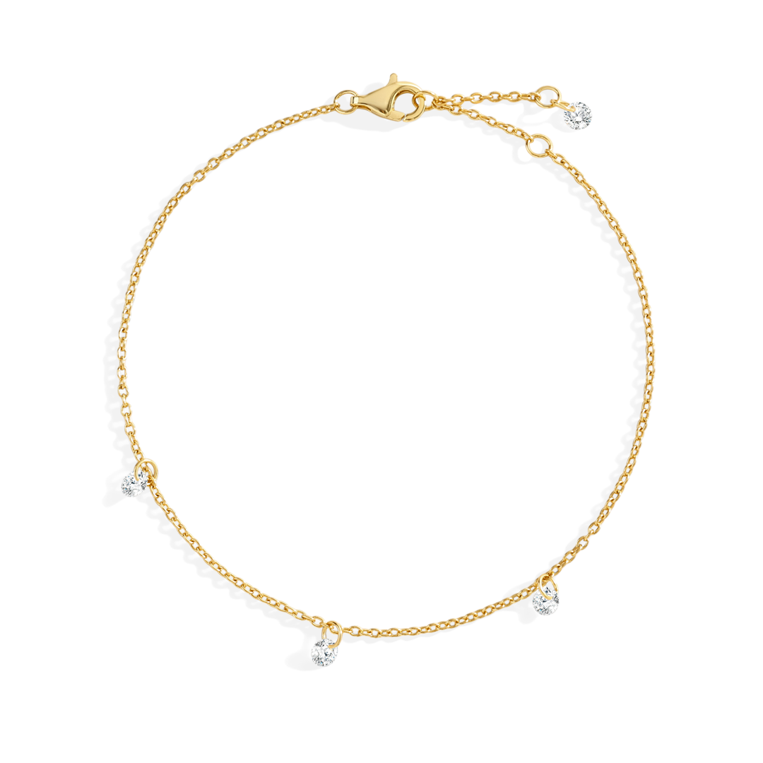 Dainty Diamond Station Bracelet in 925 Sterling Silver — Vanny Jewels