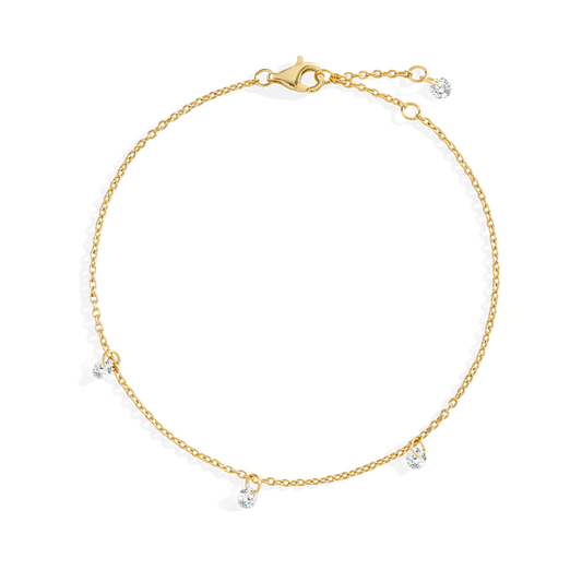 Dainty Diamond Station Bracelet in 925 Sterling Silver — Vanny Jewels