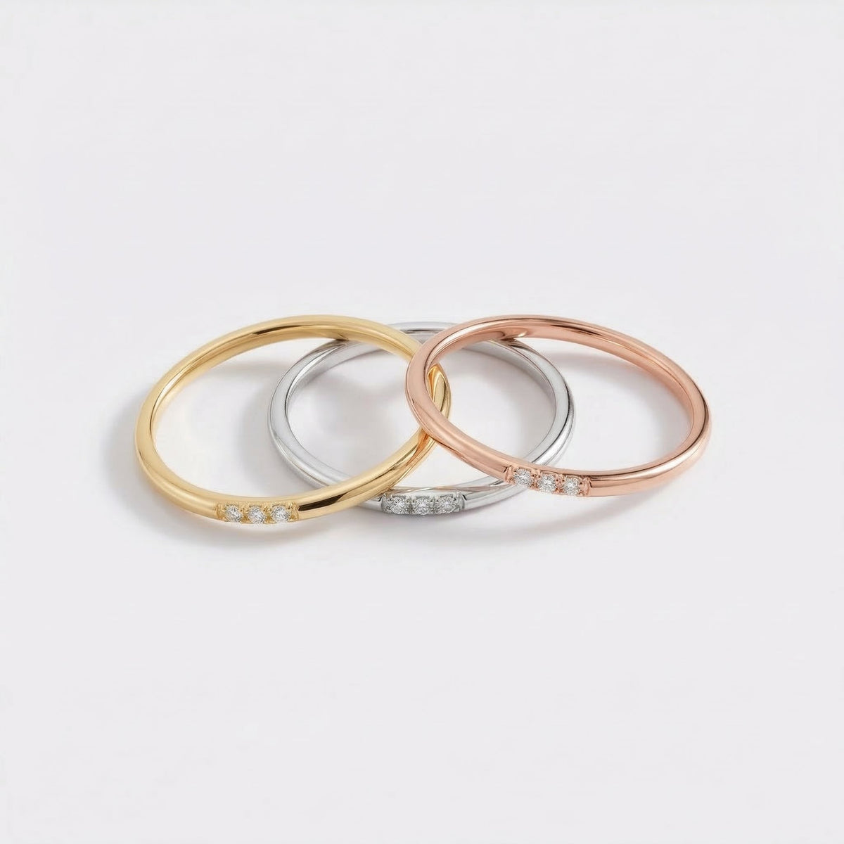Zierlicher Diamanten-Stapelring