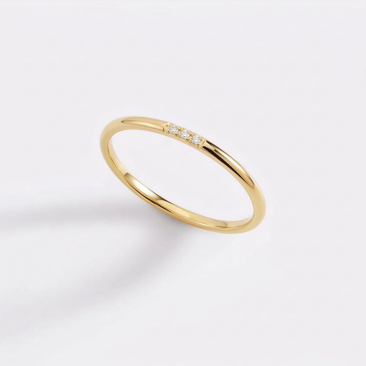 Zierlicher Diamanten-Stapelring