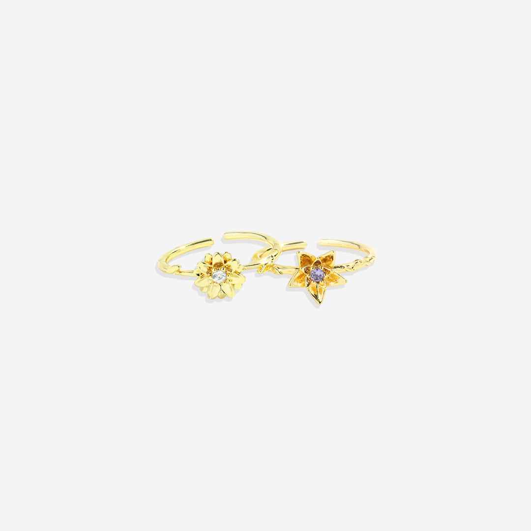 Zierlicher Geburtsblumenring aus Gold