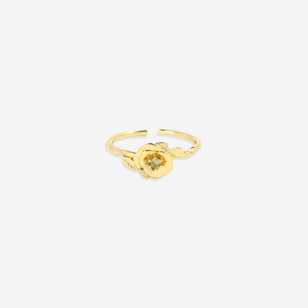 Zierlicher Geburtsblumenring aus Gold