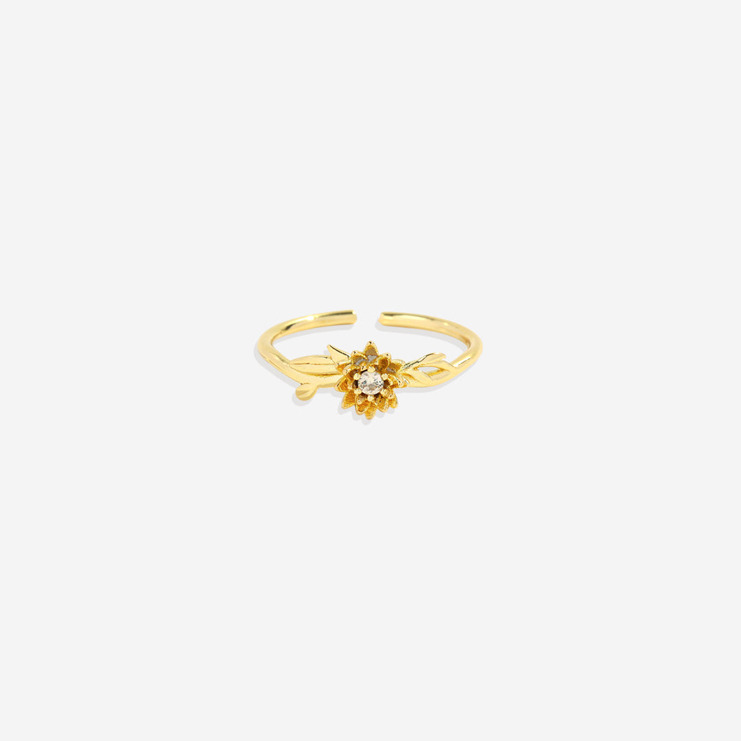 Zierlicher Geburtsblumenring aus Gold