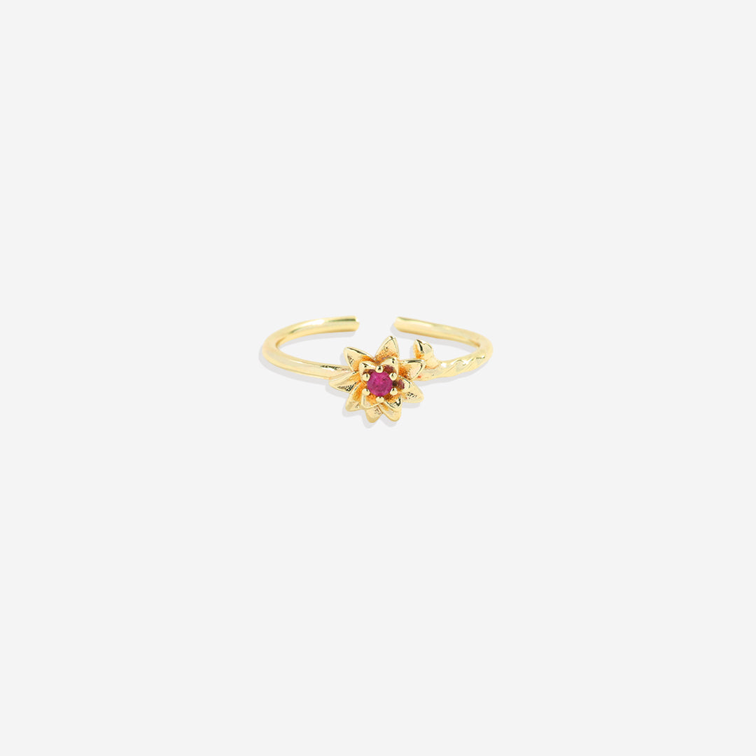 Zierlicher Geburtsblumenring aus Gold