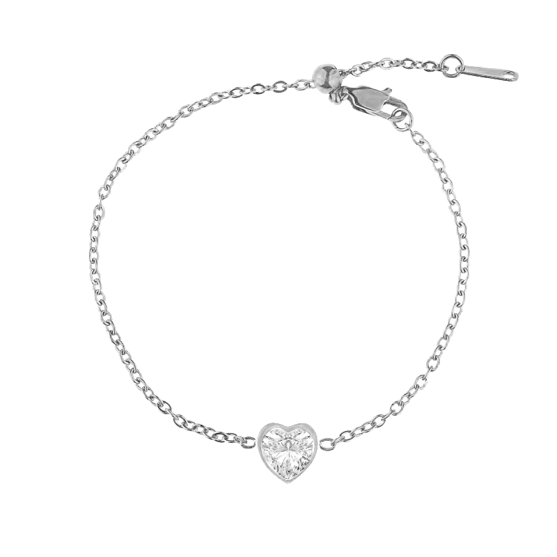 Dainty Heart Birthstone Bracelet