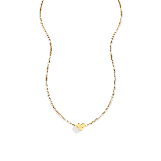 Dainty Heart Stacking Initial Necklace — Vanny Jewels