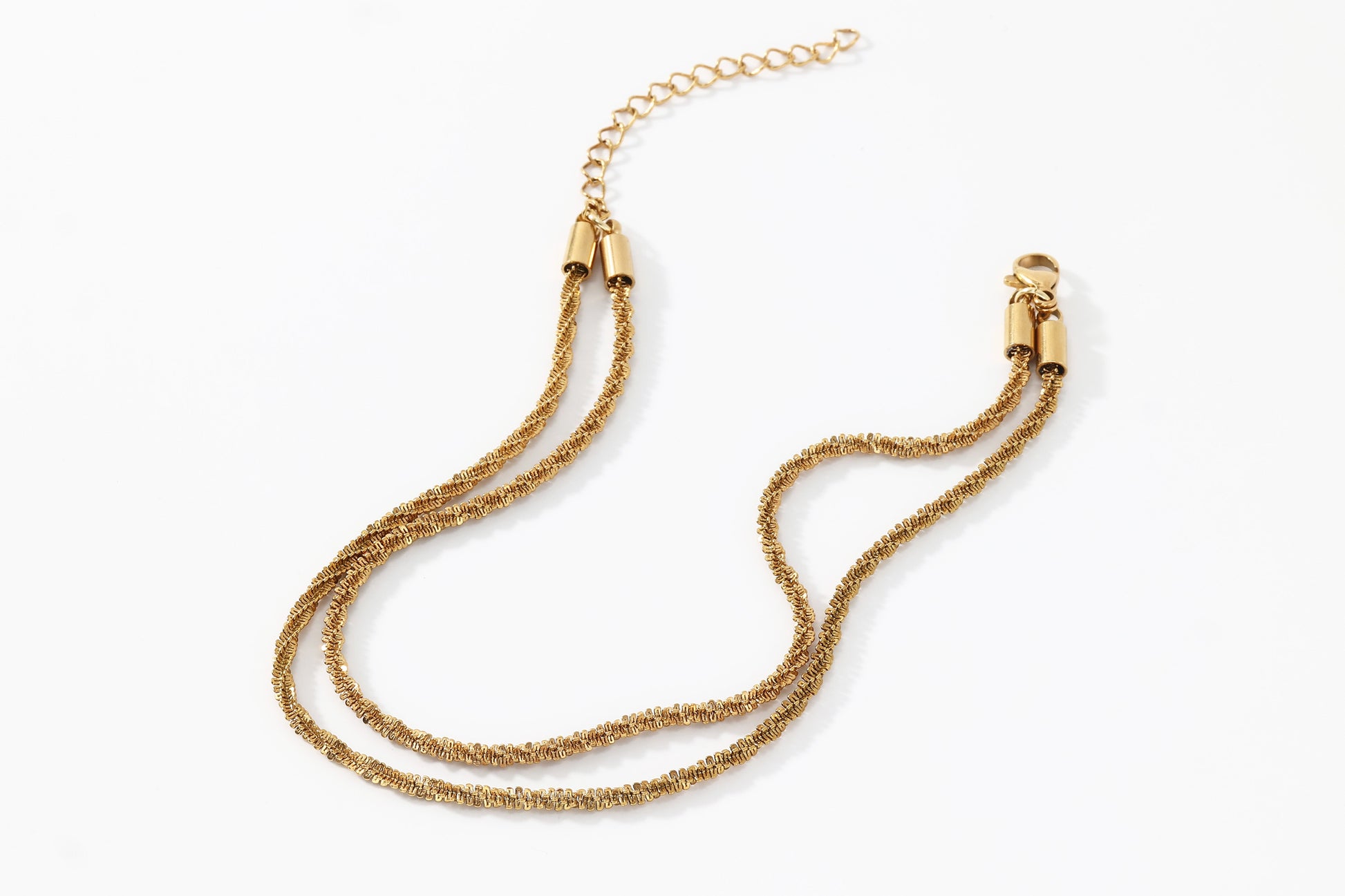Dainty Layered Anklet, flat lay detail