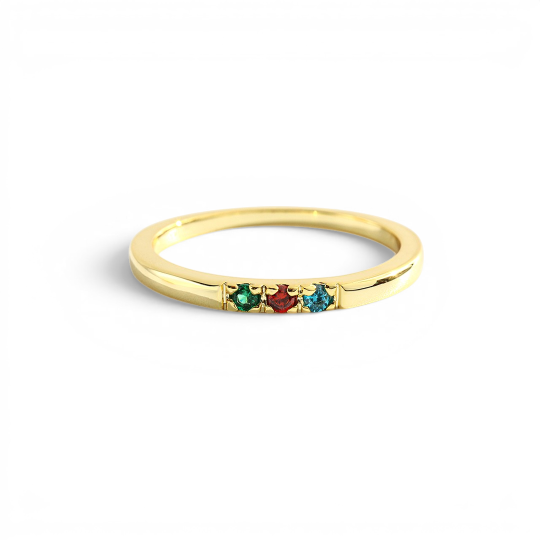Dainty Stackable Birthstone Ring — Vanny Jewels