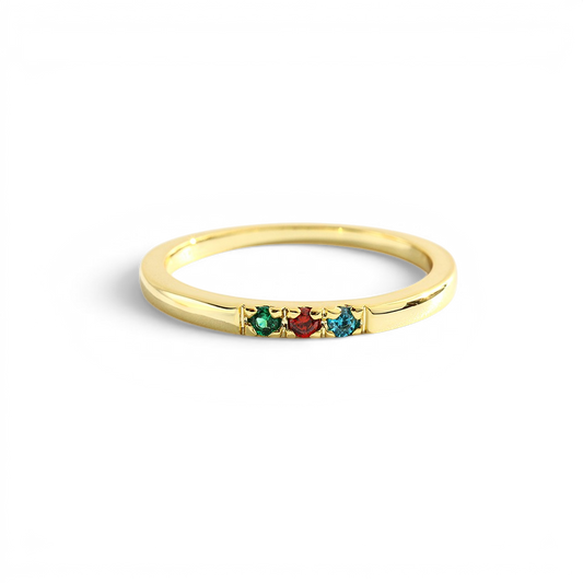 Dainty Stackable Birthstone Ring — Vanny Jewels
