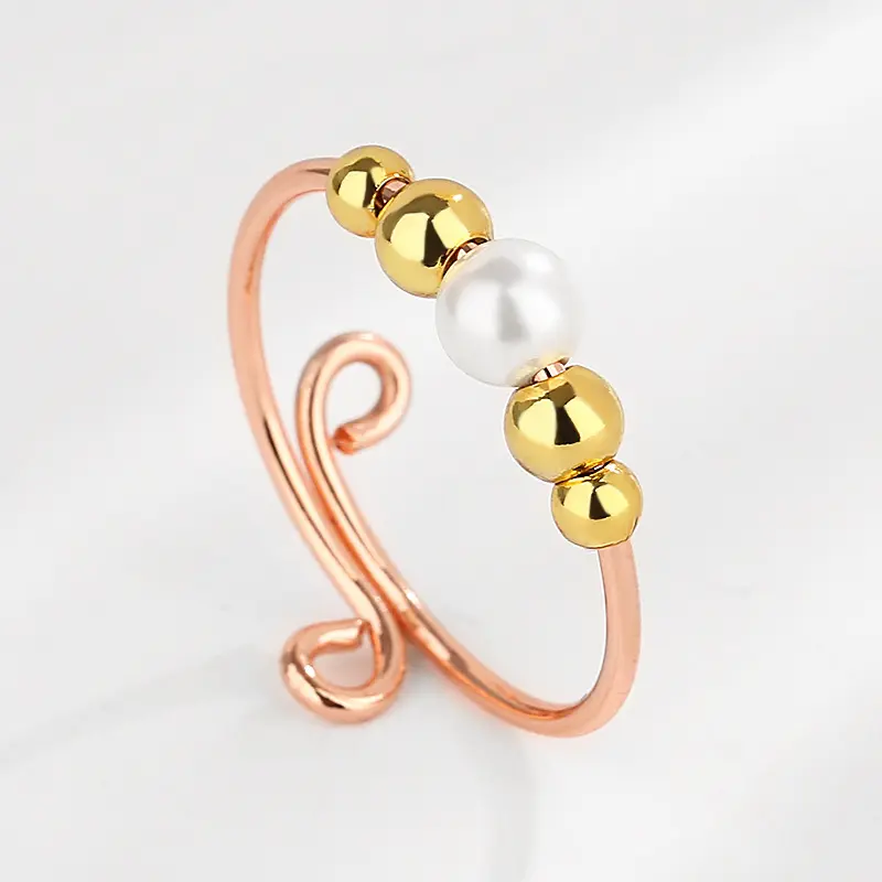Zierlicher verstellbarer Opal-Fidget-Ring