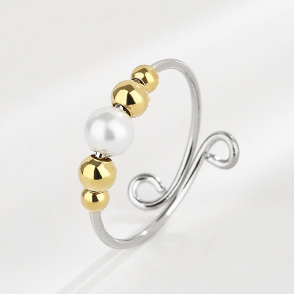 Zierlicher verstellbarer Opal-Fidget-Ring