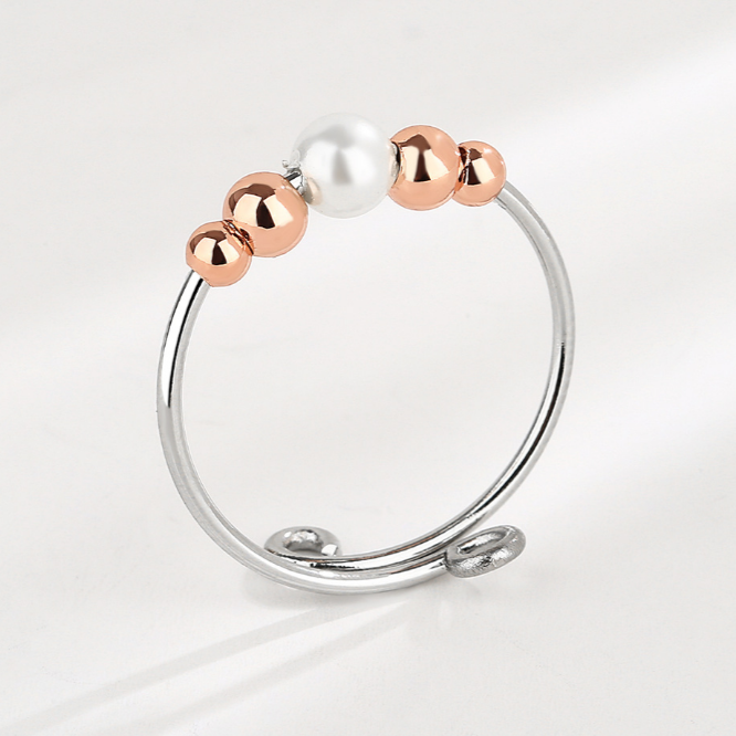 Zierlicher verstellbarer Opal-Fidget-Ring