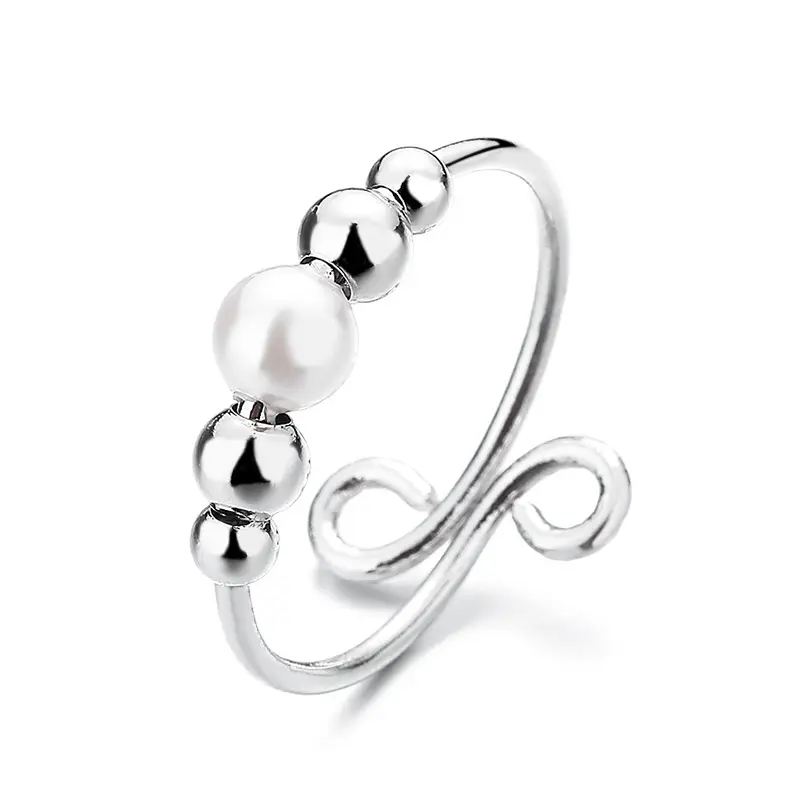 Zierlicher verstellbarer Opal-Fidget-Ring