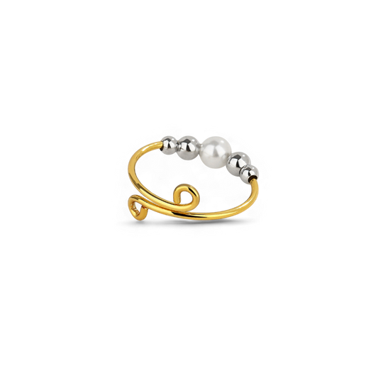 Dainty Adjustable Opal Fidget Ring — Vanny Jewels