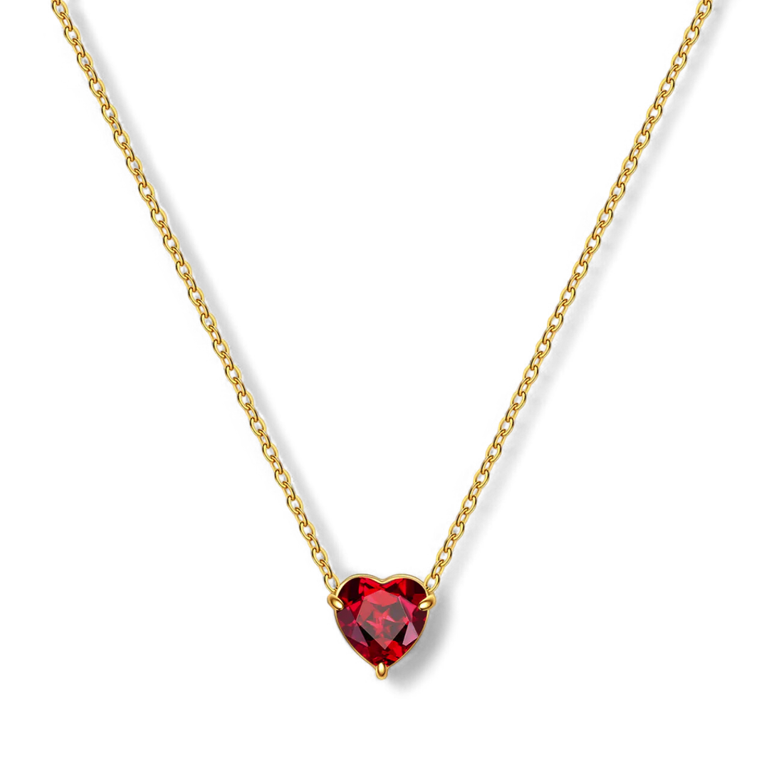 Dainty Birthstone Heart Necklace — Vanny Jewels
