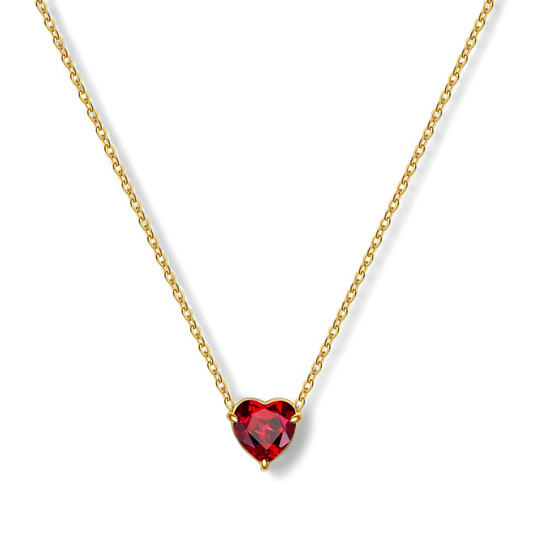 Dainty Birthstone Heart Necklace — Vanny Jewels