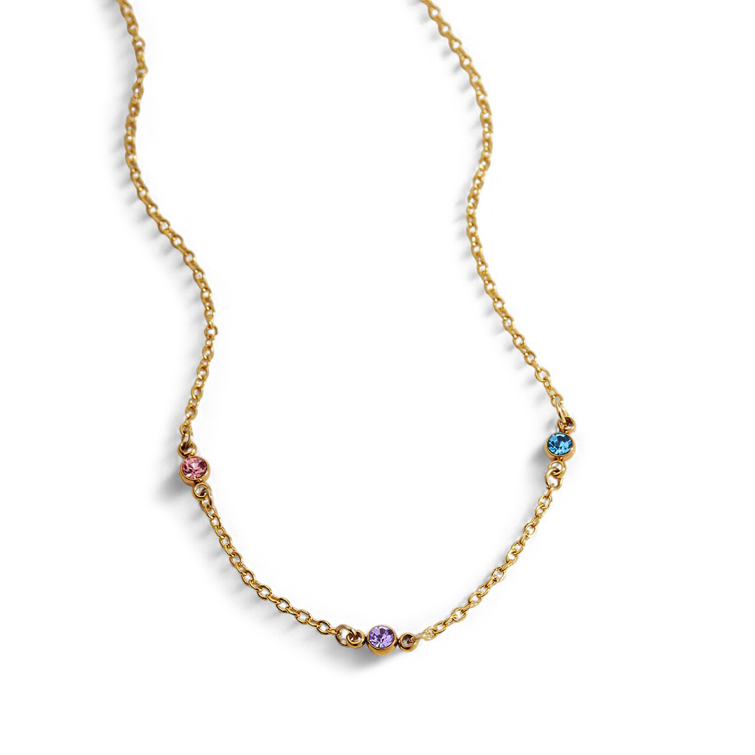 Dainty Birthstone Station Necklace — Vanny Jewels