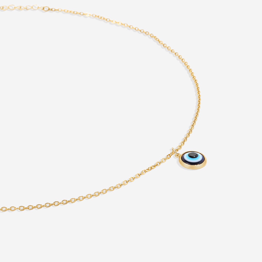 Zierliche Boho Evil Eye Charm Halskette
