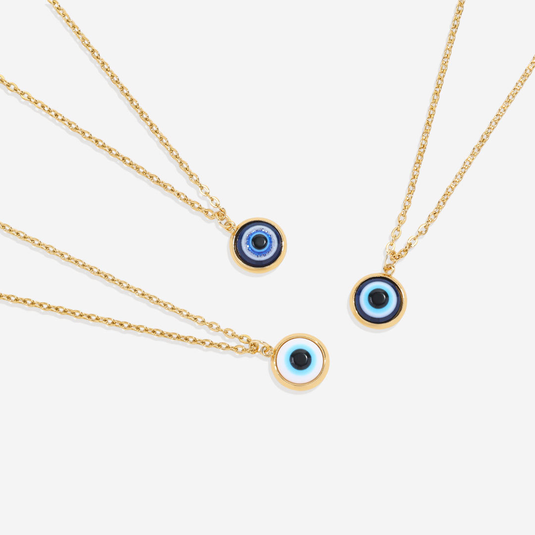 Zierliche Boho Evil Eye Charm Halskette