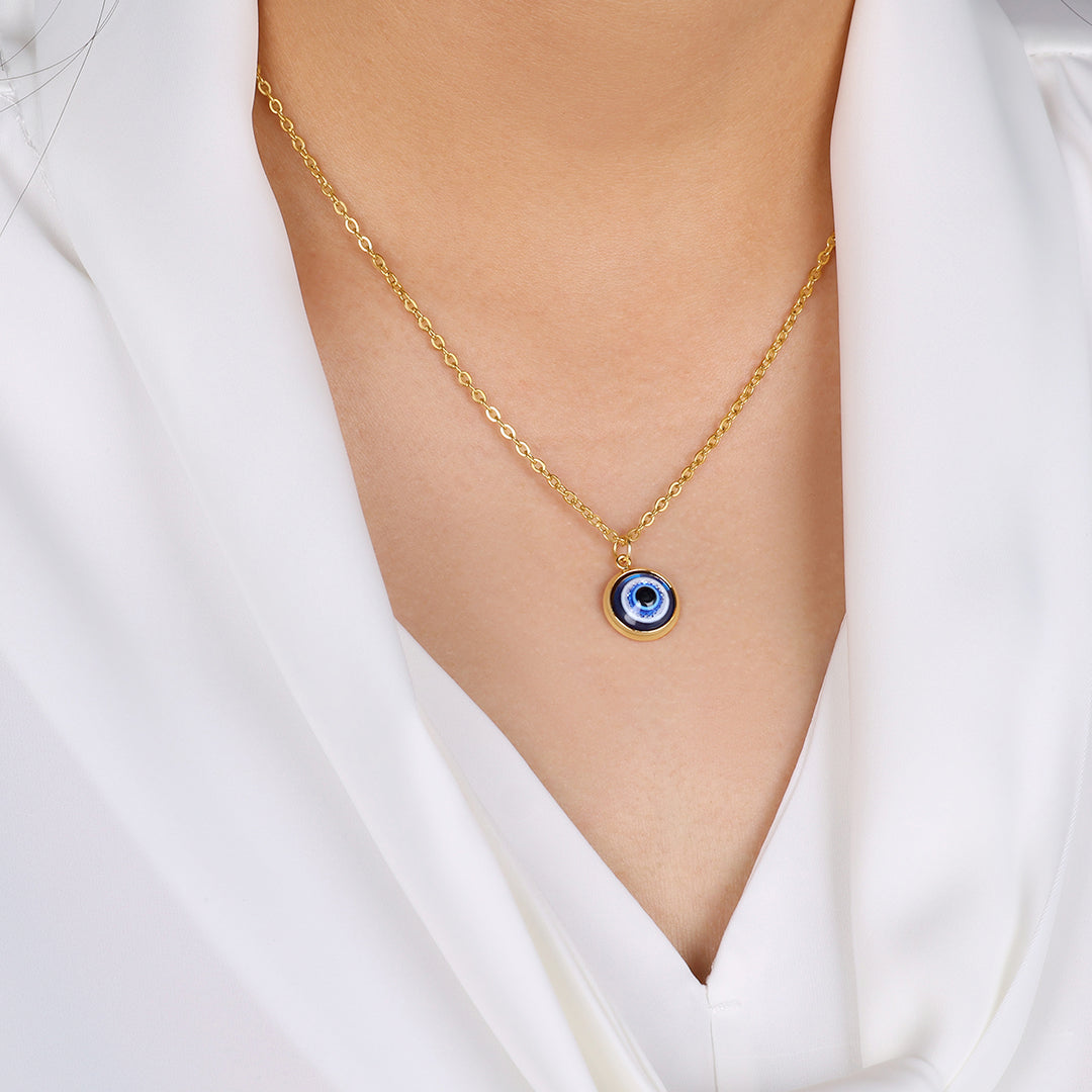Zierliche Boho Evil Eye Charm Halskette
