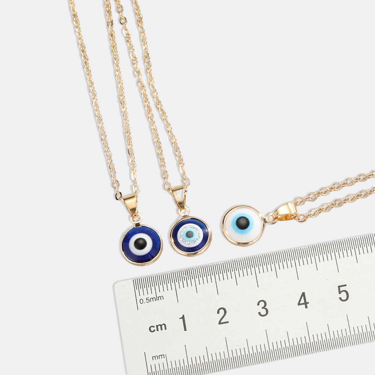 Zierliche Boho Evil Eye Charm Halskette