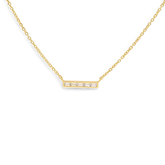 Dainty Crystal Bar Pendant Necklace — Vanny Jewels
