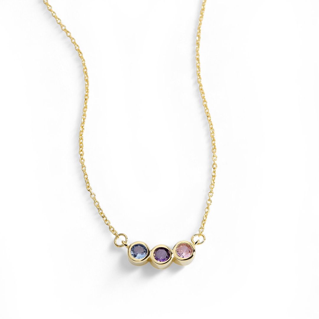 Dainty Family Birthstones Necklace — Vanny Jewels