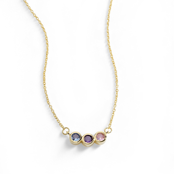 Dainty Family Birthstones Necklace — Vanny Jewels