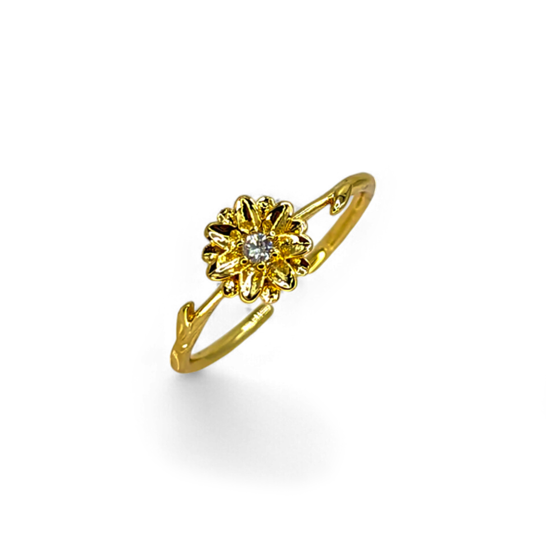 Dainty Gold Birth Flower Ring — Vanny Jewels