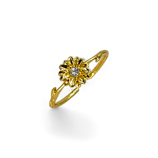 Dainty Gold Birth Flower Ring — Vanny Jewels