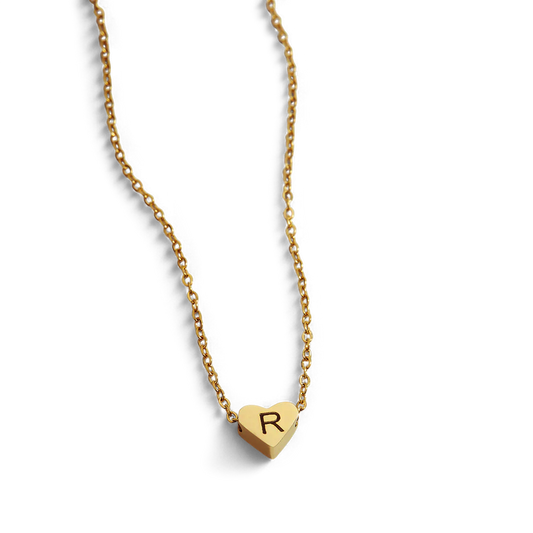 Dainty Heart Initial Necklace — Vanny Jewels