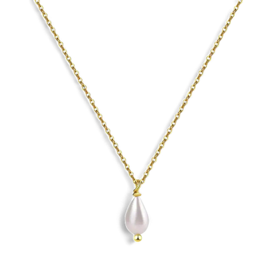 Dainty Pearl Drop Necklace in 925 Sterling Silver — Vanny Jewels