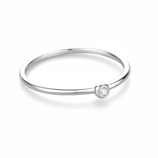Lumina Silver Solitaire Ring in 925 sterling silver