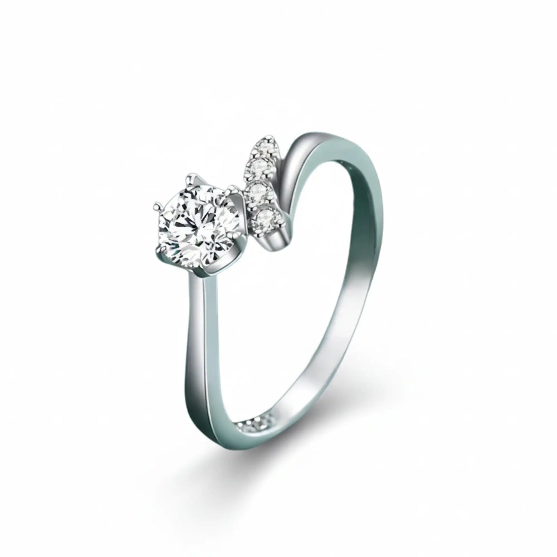 Silver Solitaire Ring in 925 sterling silver