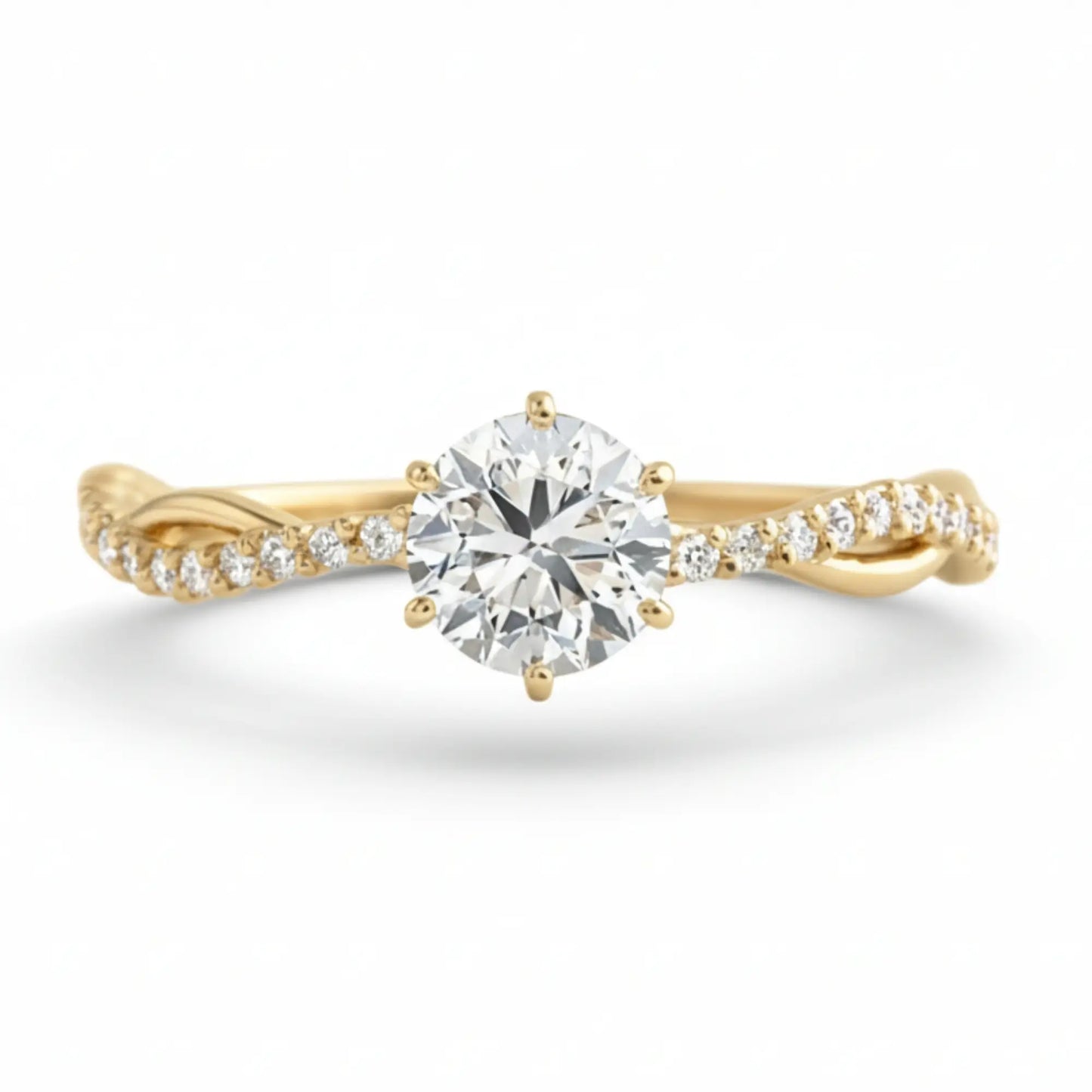 Braided 18k Gold Engagement Ring in gold tone