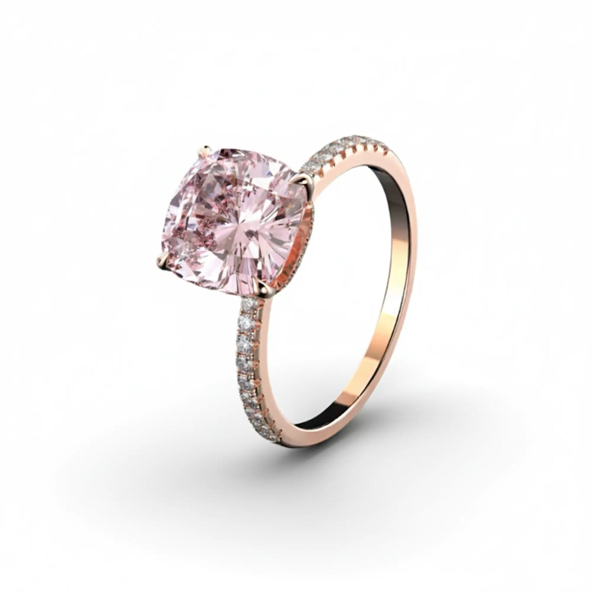 Rose Gold Solitaire Ring in gold tone