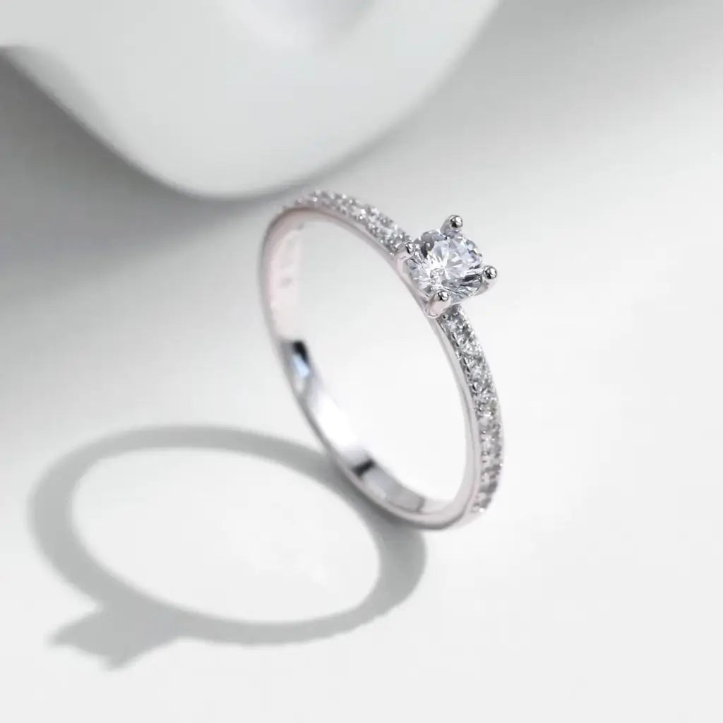 Promessa Silver Promise Ring with Cubic Zirconia in 925 sterling silver