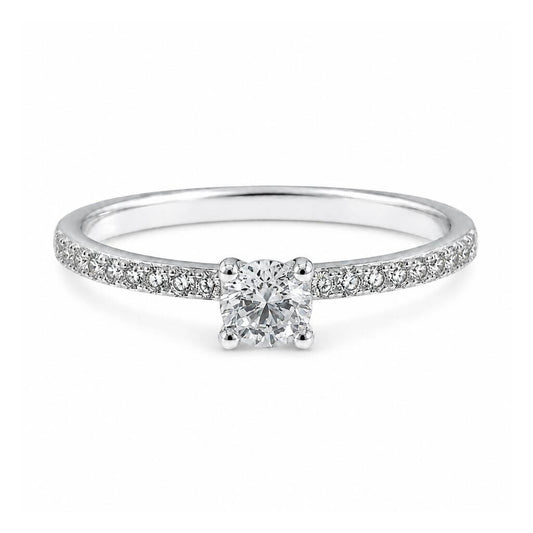 Promessa Silver Promise Ring with Cubic Zirconia in 925 sterling silver