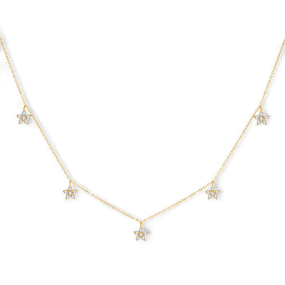 Diamond Flower Necklace — Vanny Jewels