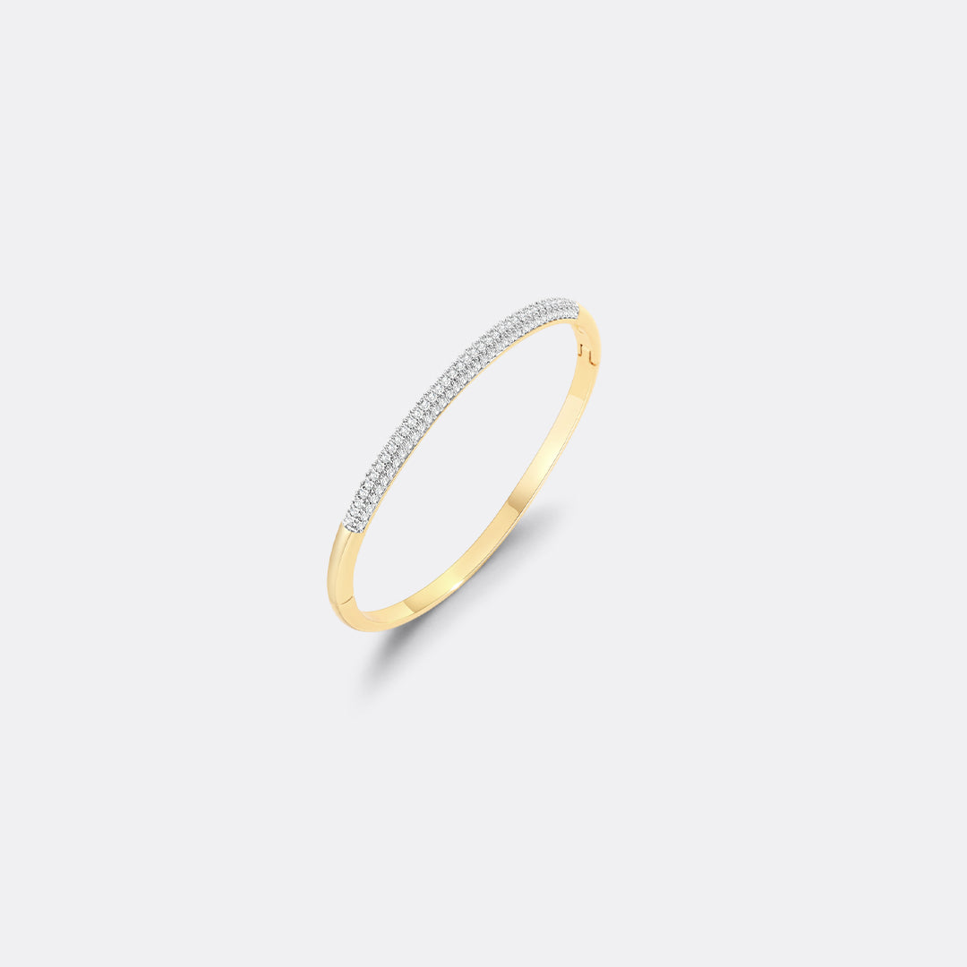 Bracciale a fascia bombato e pavé