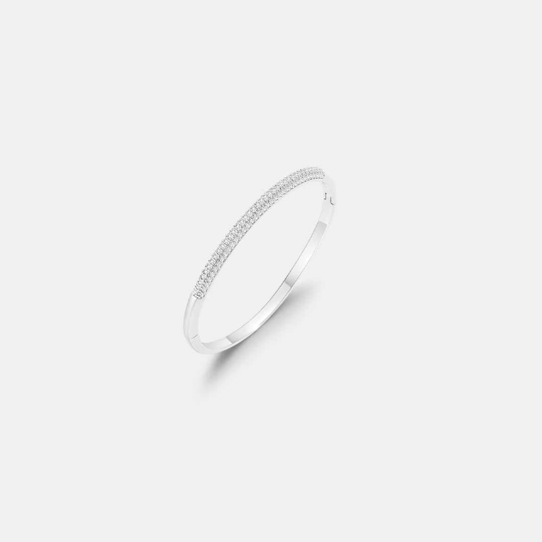 Bracciale a fascia bombato e pavé