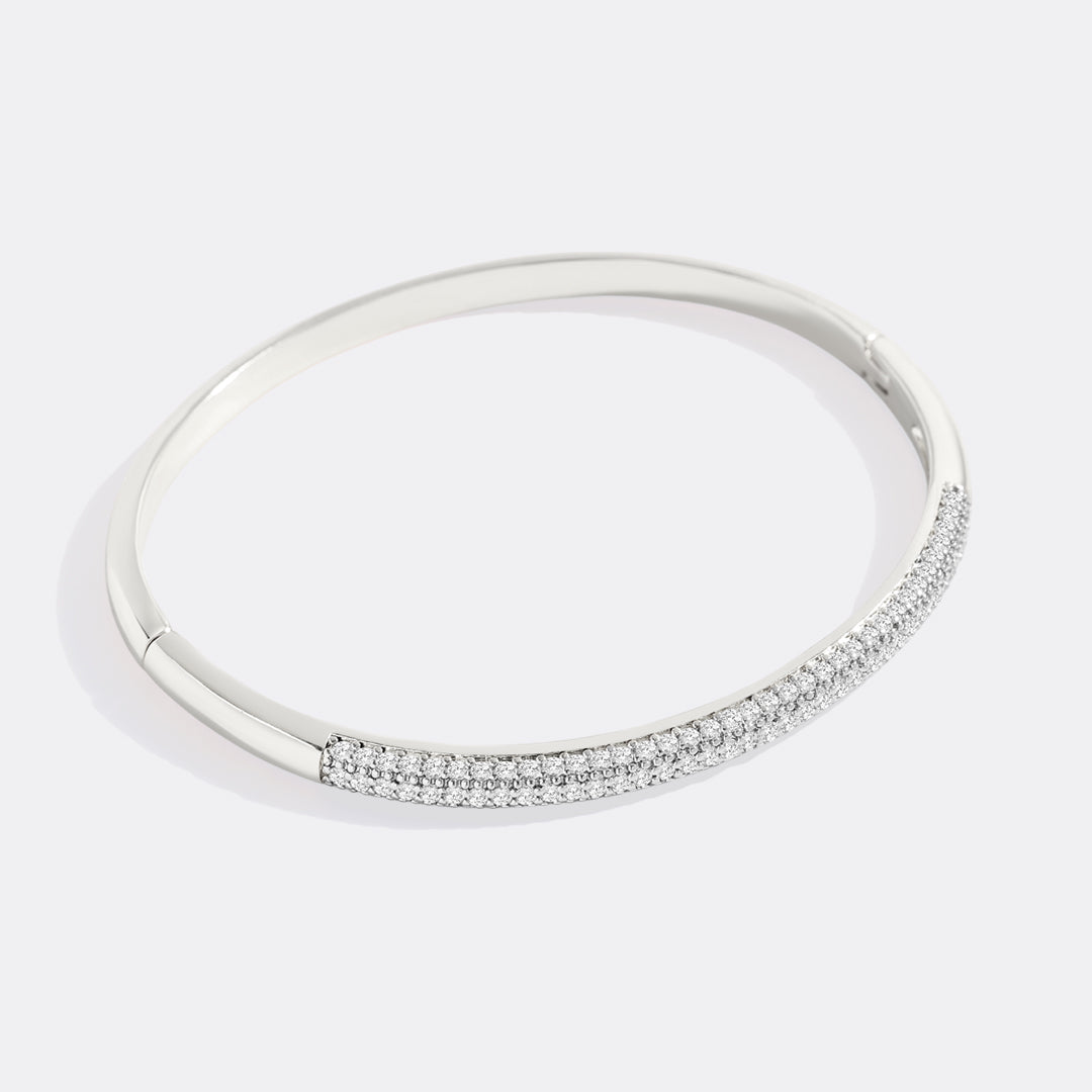 Bracciale a fascia bombato e pavé