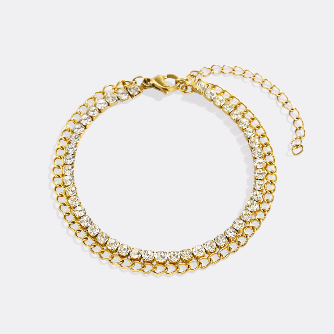 Doppelte Tennisarmbandkette