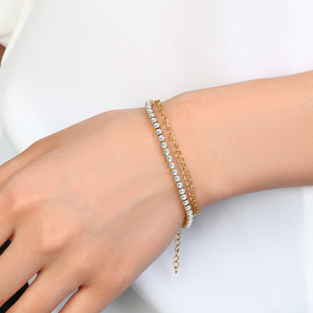 Doppelte Tennisarmbandkette