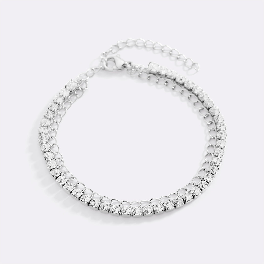 Double Chain Tennis Bracelet in 925 sterling silver