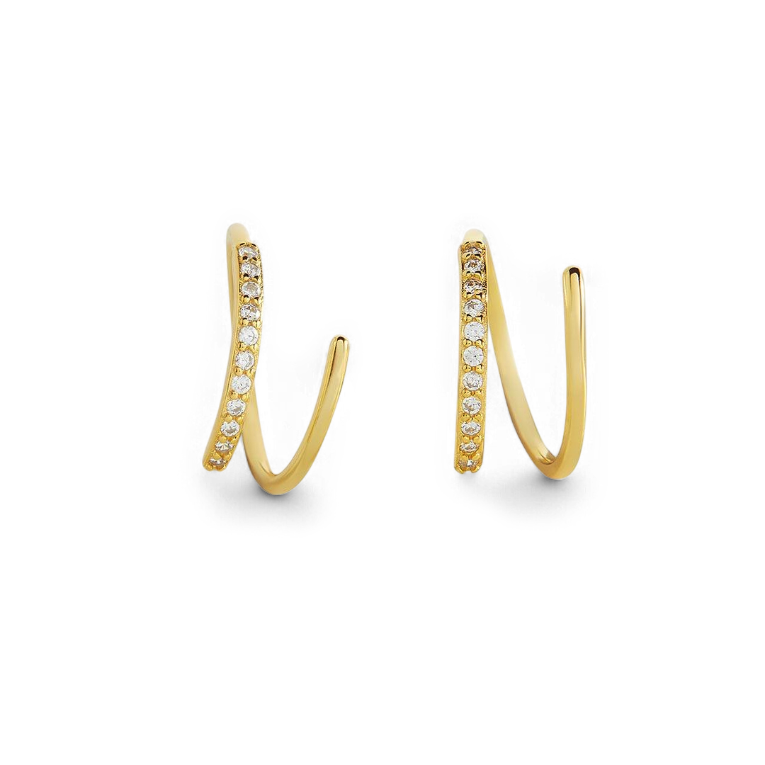Double Loop Huggie Hoop Earrings — Vanny Jewels