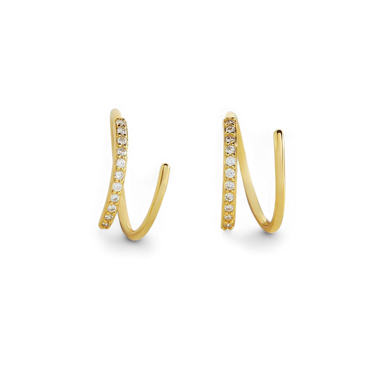 Double Loop Huggie Hoop Earrings — Vanny Jewels