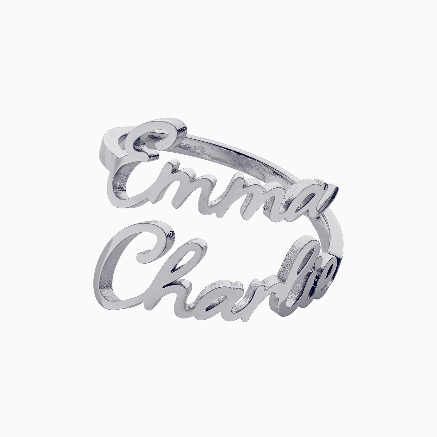 Double Name Ring in 925 sterling silver