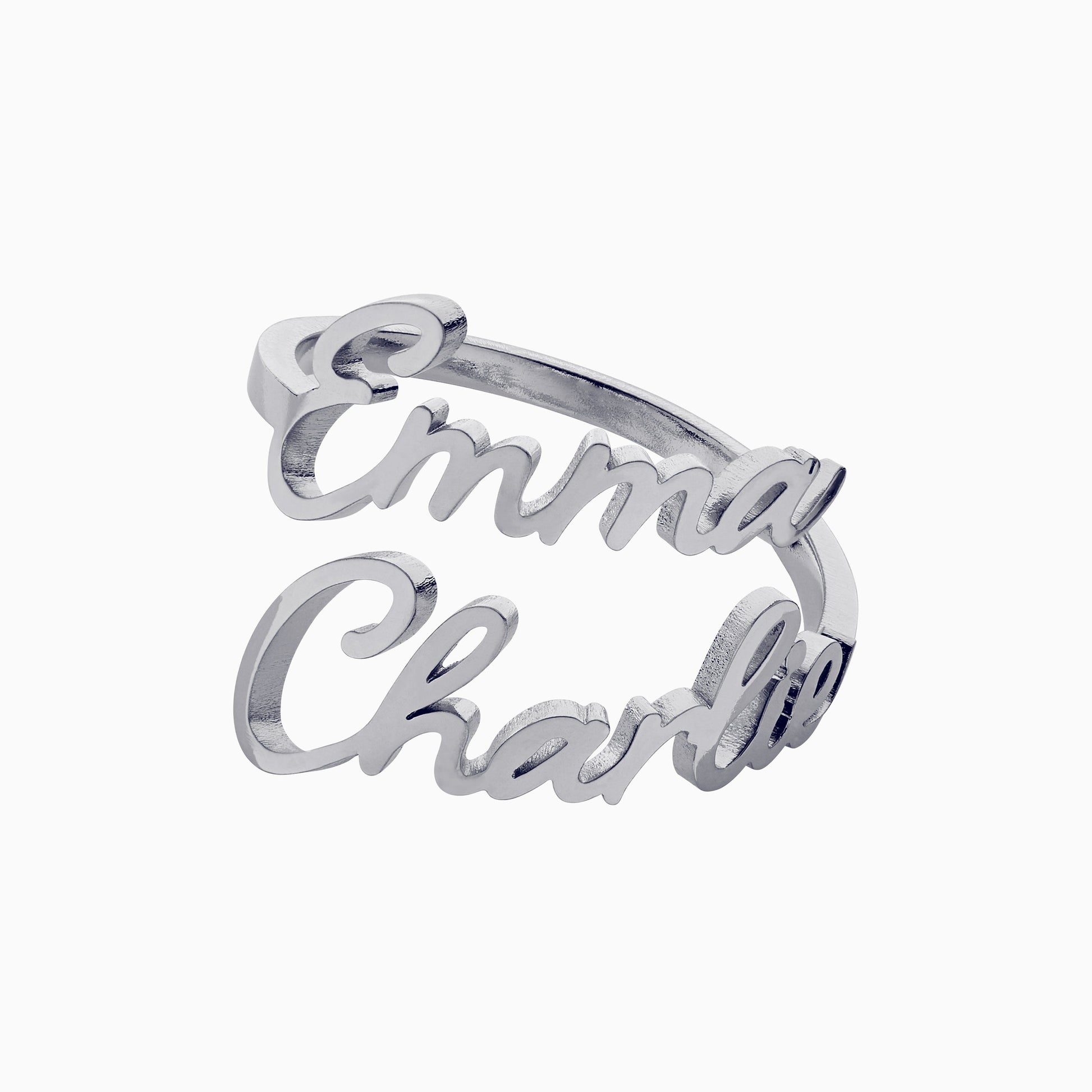 Double Name Ring in 925 sterling silver