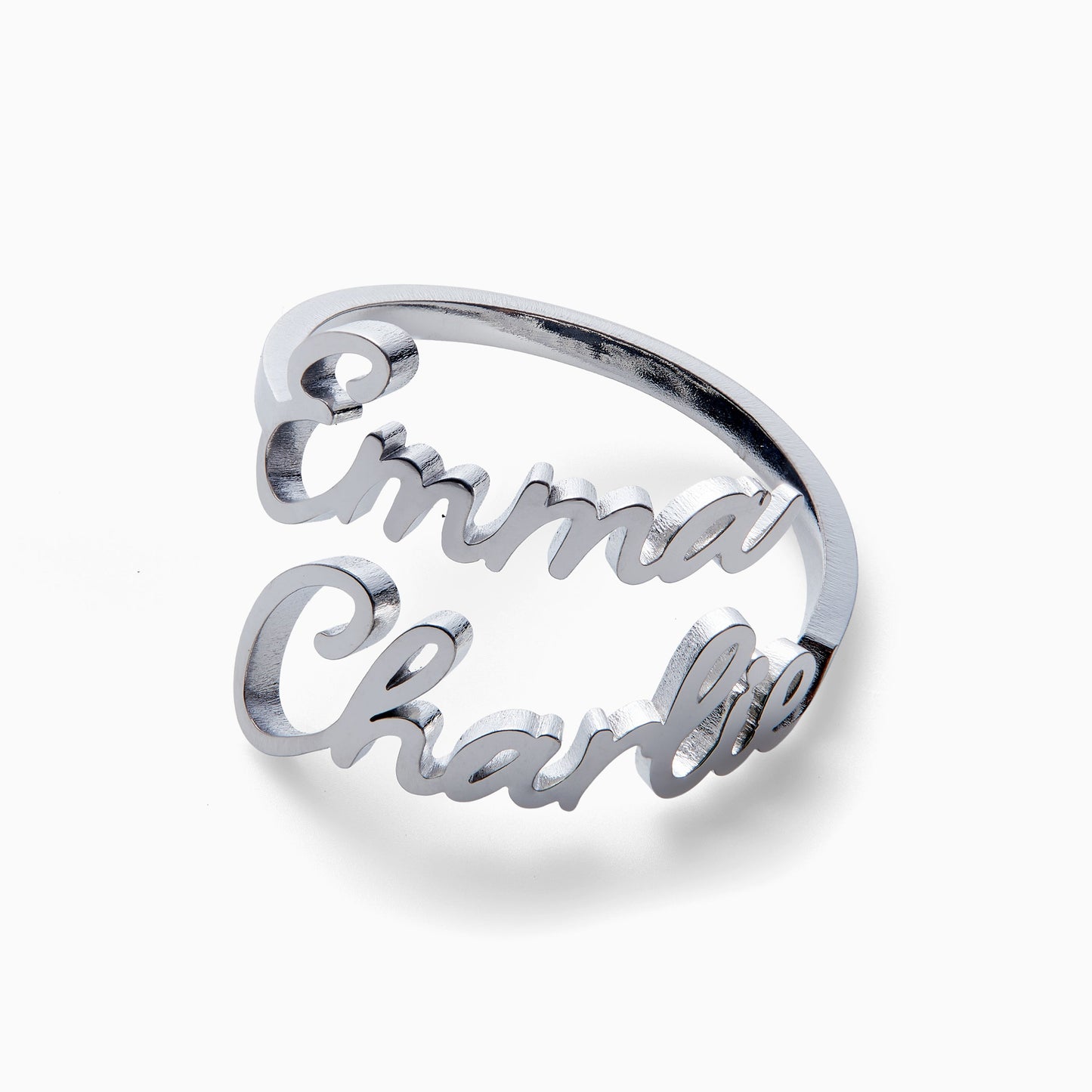 Double Name Ring in 925 sterling silver
